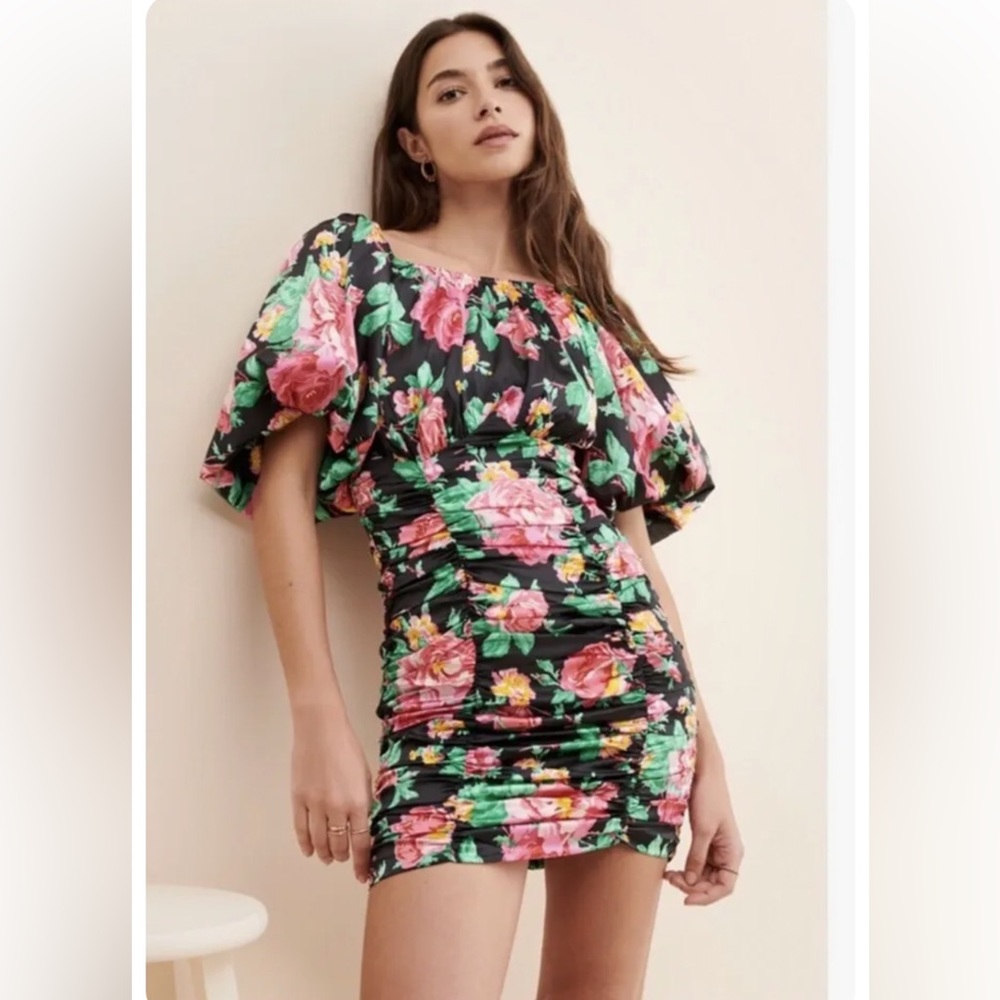 NWT For Love and Lemons Jolie Puff Sleeve Mini Dress - Picture 4 of 14